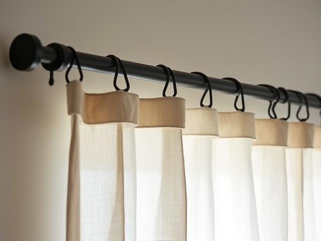 Lightweight linen curtains on a tension rod